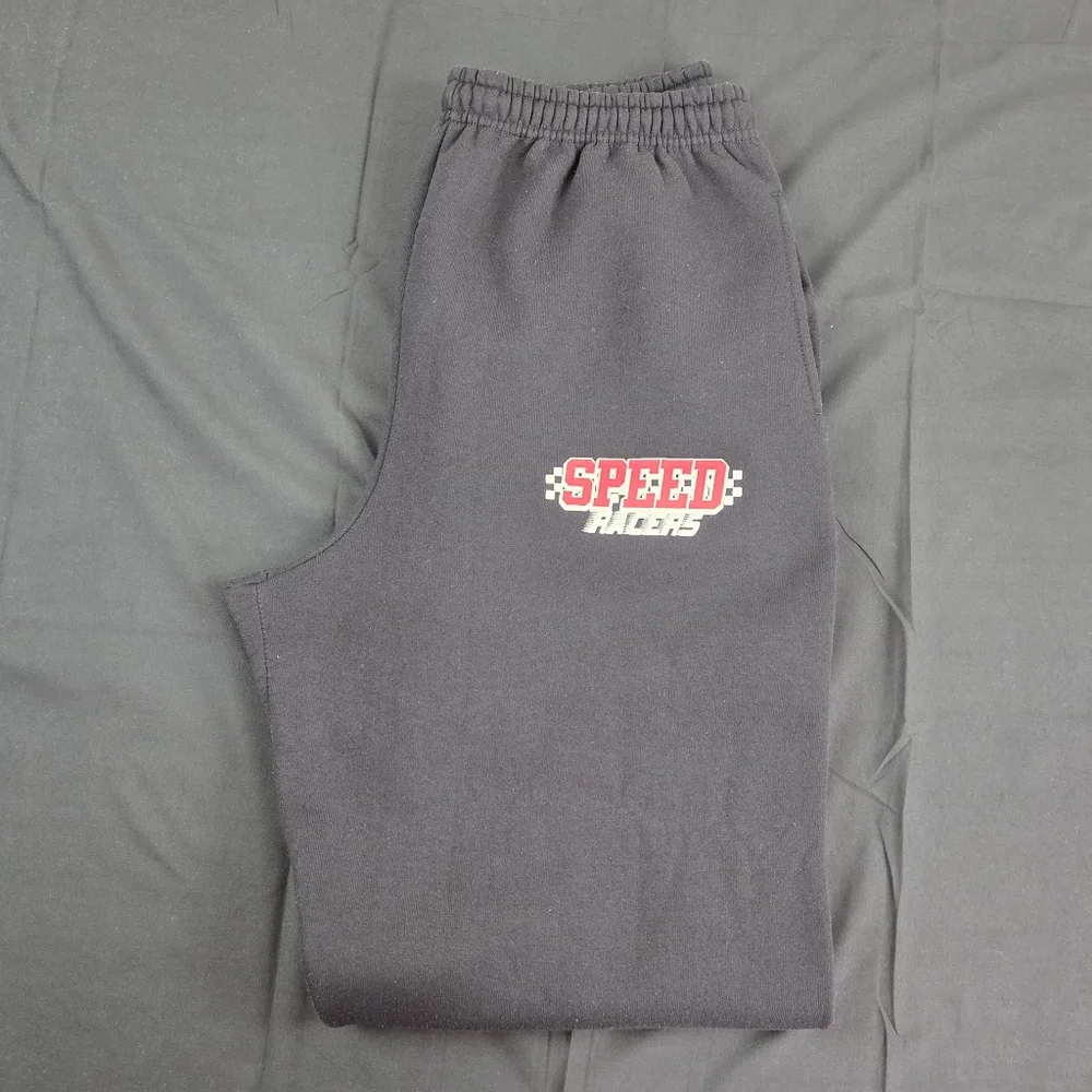 Russell Athletic Speed Racer Sweatpants Mens XL Black Drawstring Waist Wide Leg
